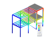 RSTAB model ocelového rámu