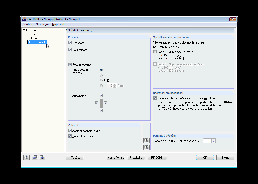 Maske 1.3 Steuerungsparameter