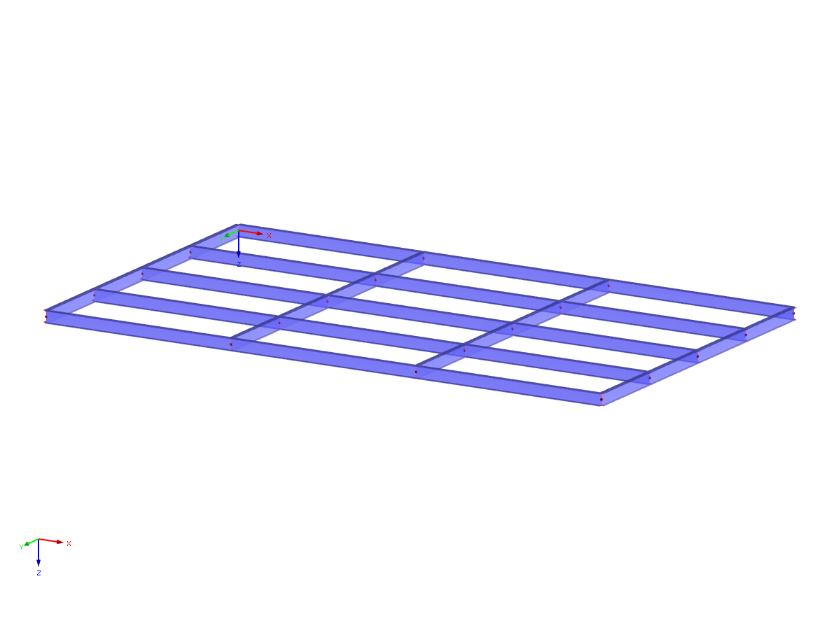 Model nosníkového roštu