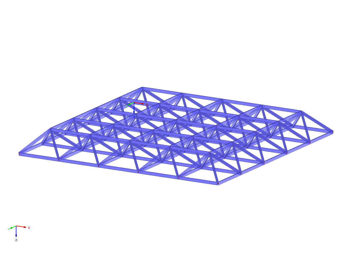 Model 3D příhradového nosníku