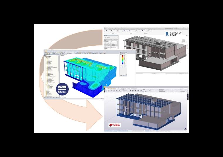 Návrh v aplikaci Revit - výpočet v programu RFEM od Dlubal Software – konstrukce v Tekla Structures