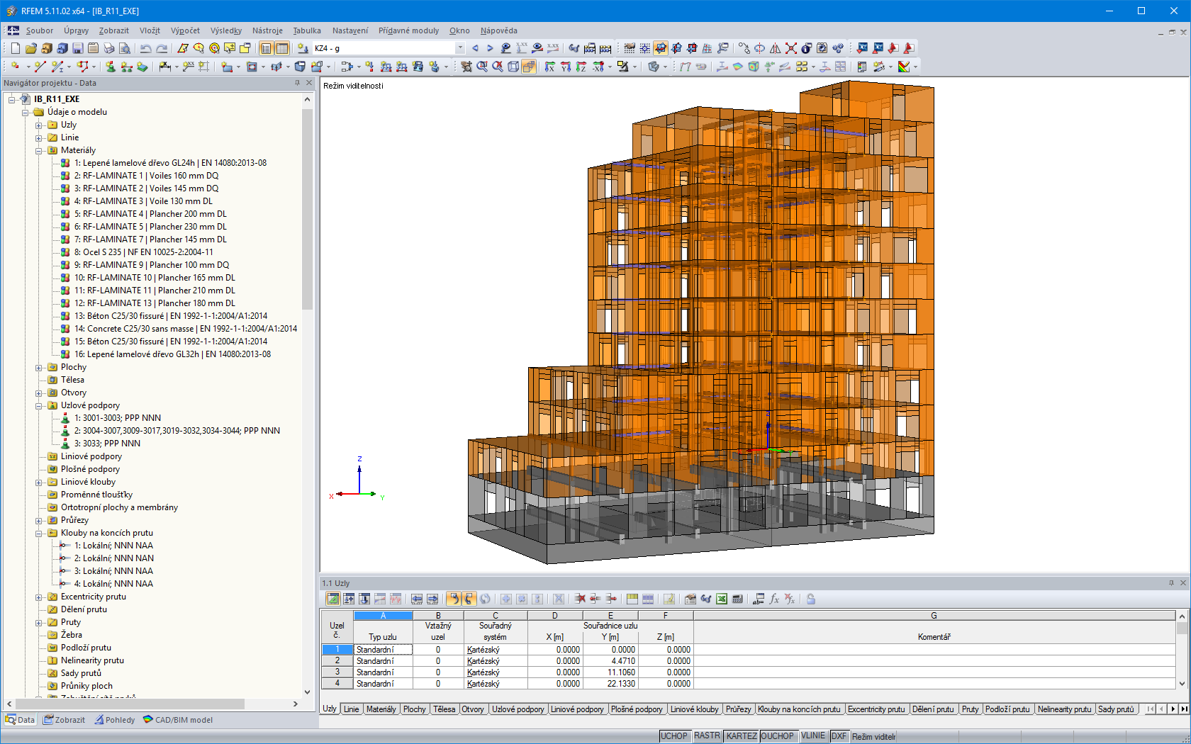 RFEM-Modell der Wohnanlage