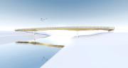 Visualisiertes CAD-Modell der Geh- und Radwegbrücke in Neckartenzlingen (© IB Miebach)