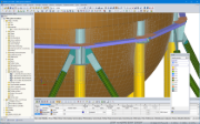 Detailní zobrazení vzpěr v programu RFEM