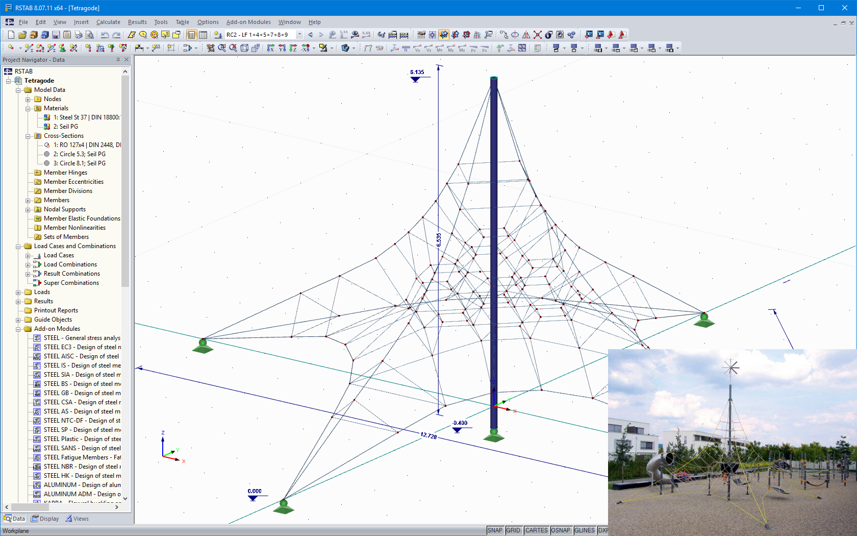 3D model a fotografie „Tetragode“ (© Screenshot: Dipl.-Des. Heinz Bornemann, Bad Bentheim/© Obrázek: Berlin Cable Factory)