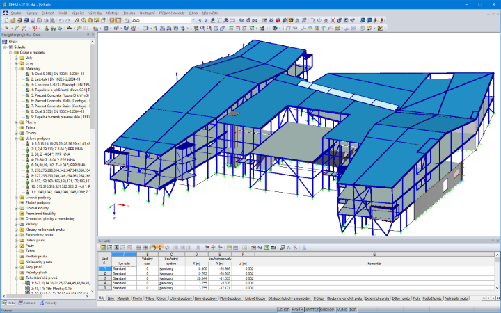 3D-Modell der Schule in RFEM (© DBC AS)