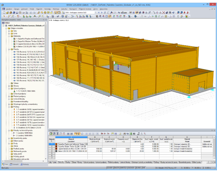 3D model tělocvičny v programu RFEM (© Studio Ergodomus)