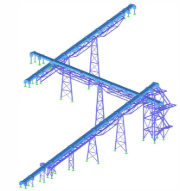 Částečný model dopravníku v programu RSTAB (projekt © Kozlowski)