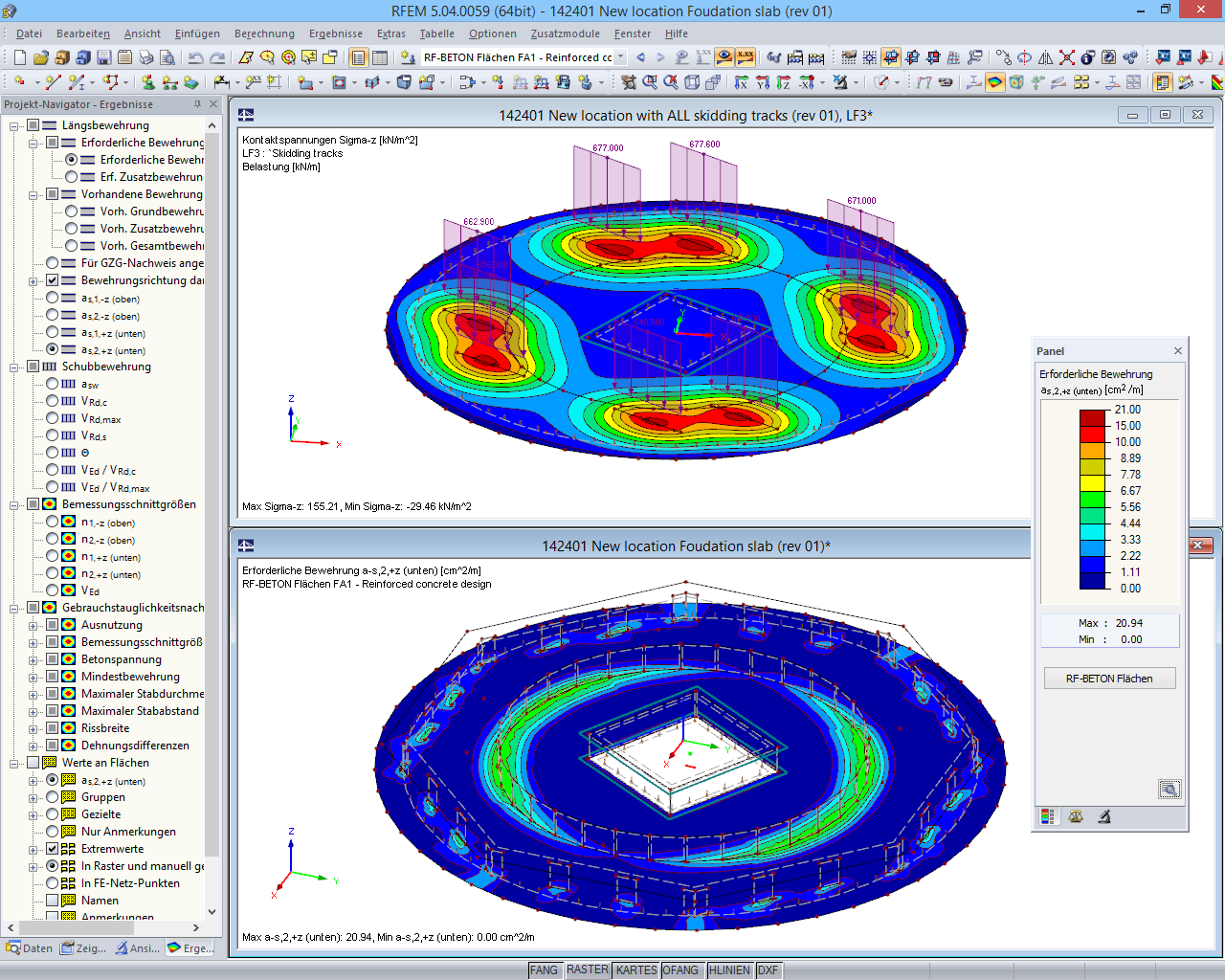 RFEM modely pro analýzu základové desky pro různé transportní fáze (© Techniek en Metoda)