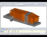 Model „Zemědělského domu“ v programu RFEM (© Göppert Bauingenieure)