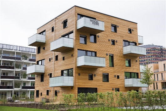 Pohled na Woodcube (© Isenmann Ingenieure)