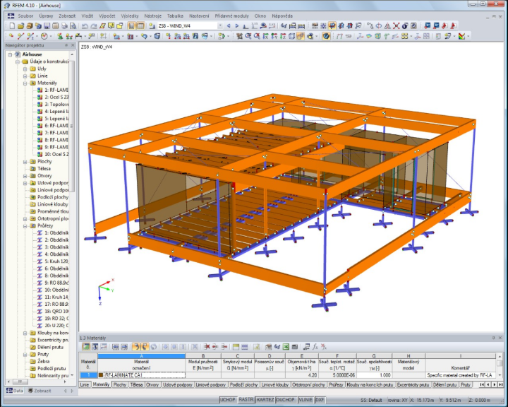 Model domu v programu RFEM (© ČVUT)