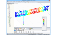 Model konstrukce se znázorněním deformací v programu RSTAB (© Gartner Steel and Glass GmbH)