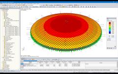 3D model EFTE polštáře s lanovou sítí v programu RFEM (© 3dtex)