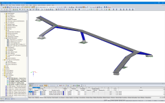 3D model nosné konstrukce lávky Isarsteg v programu RFEM (© Bergmeister Ingenieure GmbH)
