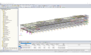 Model rozšíření jižního terminálu pařížského letiště Orly v programu RFEM (© Roux Ingénierie)