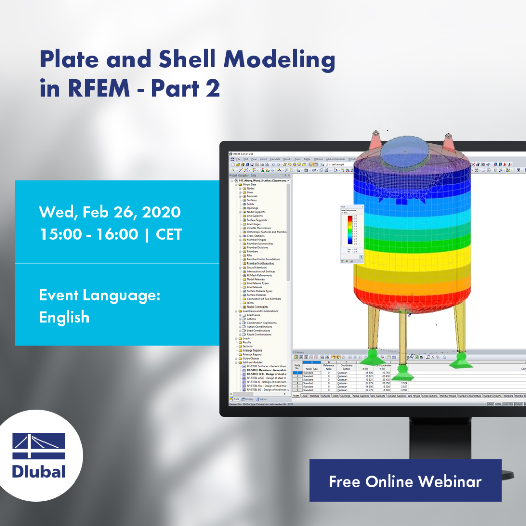 Modelování desek a skořepin\n v programu RFEM – část 2