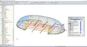 Model ocelové konstrukce kupole v programu RFEM (© Octatube)