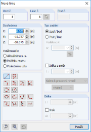 Dialog „Nová linie“