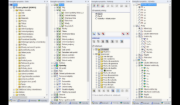 Záložky „Data“, „Zobrazit“, „Pohledy“ a „Výsledky“ navigátoru projektu
