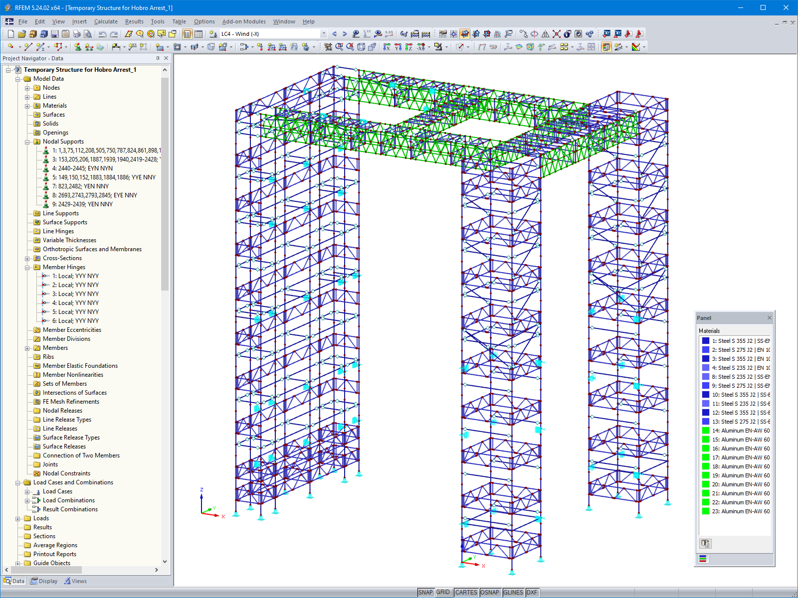 3D model lešení v programu RFEM (© PlusEight System AB)