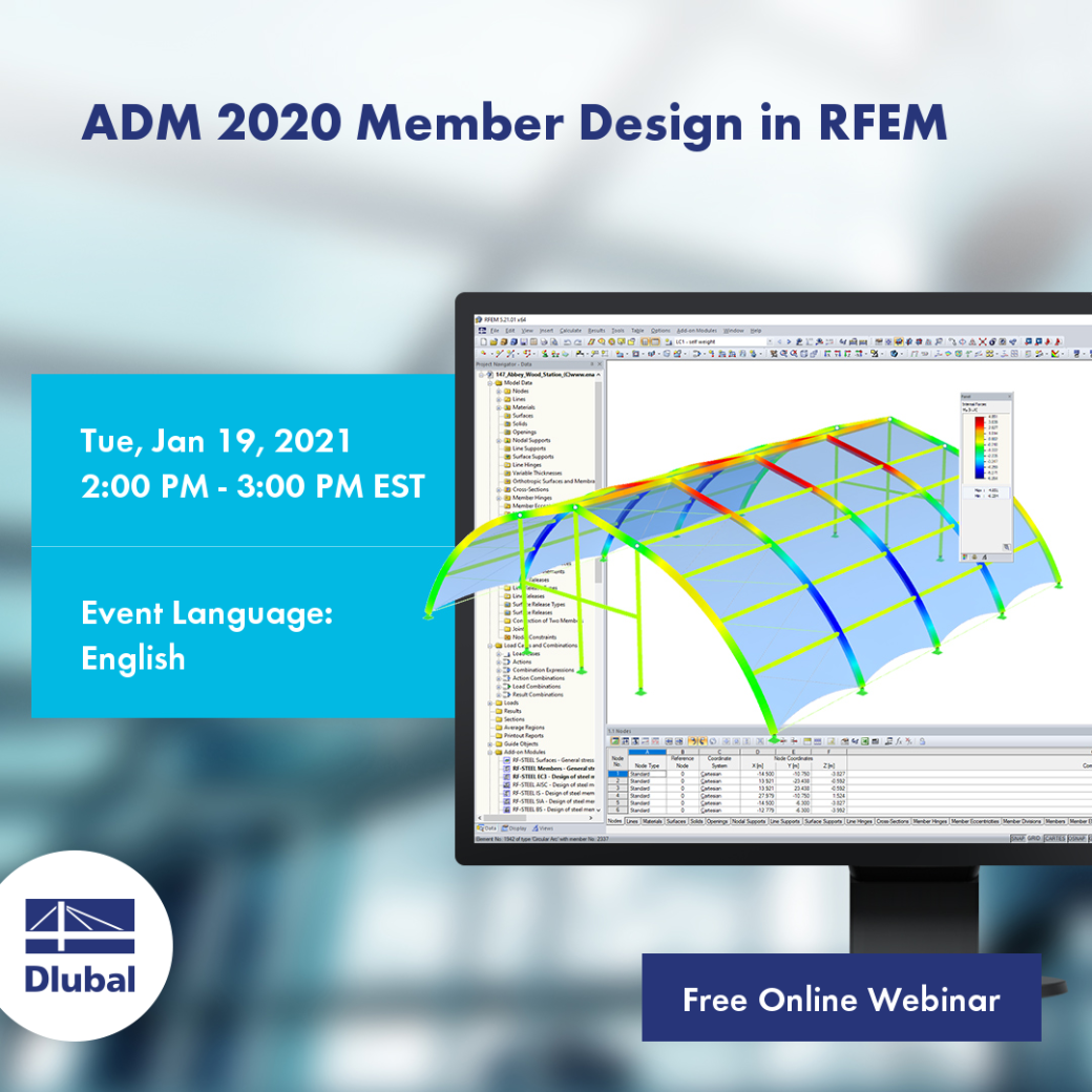Posouzení prutů podle ADM 2020 v programu RFEM