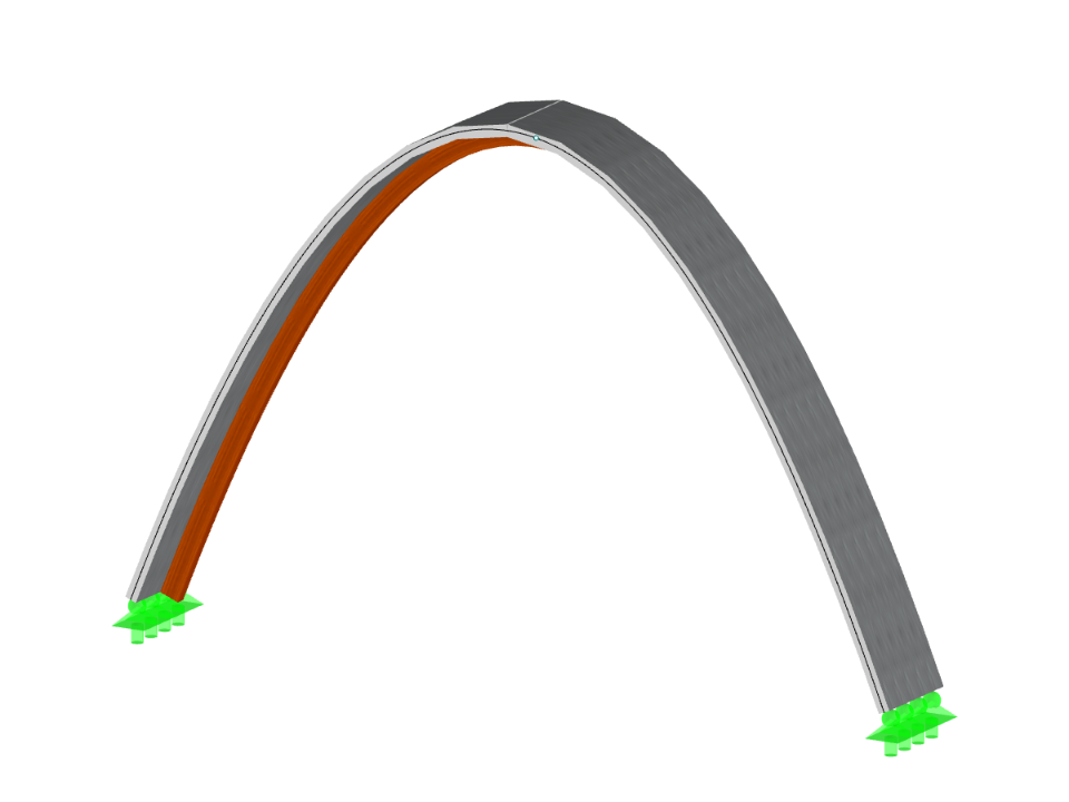 Zakřivená konstrukce z křížem lepeného dřeva