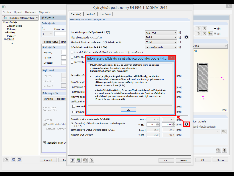 Informace o přídavku na návrhovou odchylku podle 4.4.1.3 (3)
