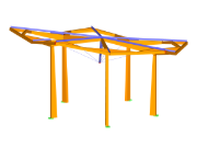 3D model jednotlivého prvku v programu RFEM (© Jing Kong & Associates Consulting Structural Engineers Inc.)