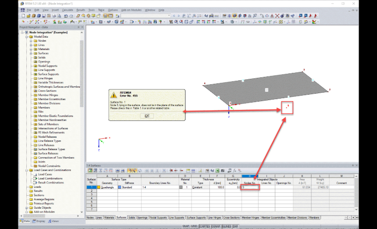 Upozornění v programu RFEM