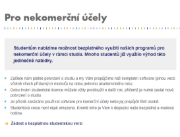Podmínky studentské verze