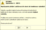 Upozornění č. 30015 před spuštěním výpočtu