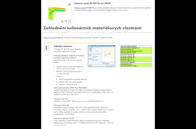 Materiálové modely v programu RFEM