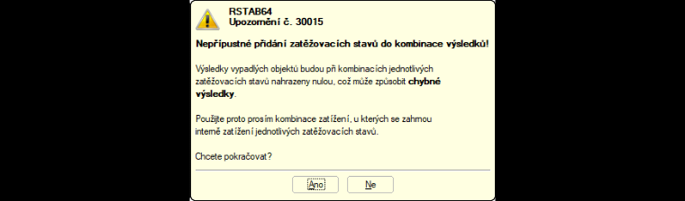 Upozornění programu RFEM