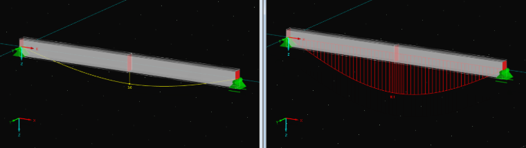 Porovnání průběhu deformací mezi programem RFEM a RF-CONCRETE Members