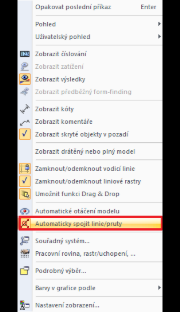 Automaticky spojit linie/pruty