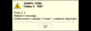 Chybové hlášení "Materiál není definován".