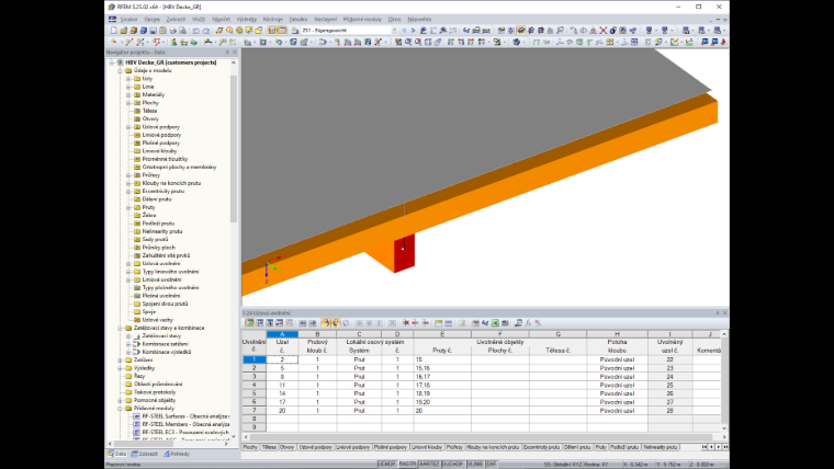 Dřevobetonová spřažená deska v programu RFEM
