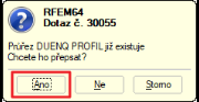 Bezpečnostní dotaz pro přepsání průřezu