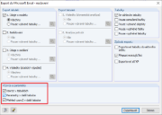 Export do Microsoft Excel - nastavení
