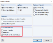 Exportovat tabulku