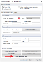 Aktivace zkušební licence