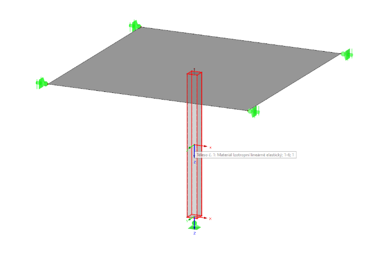 Sloup modelovaný v programu RFEM jako „těleso“