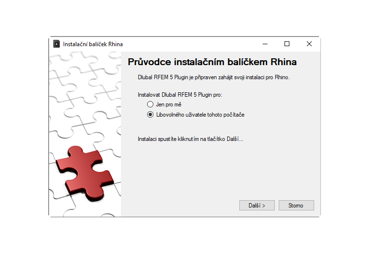 Průvodce instalací balíčku Rhino