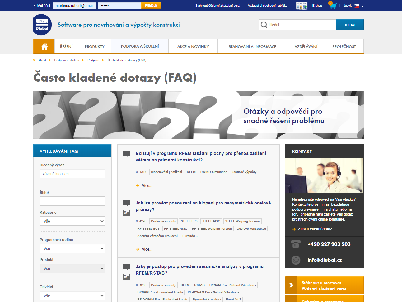 vázané kroucení - vyhledá všechny FAQ, které obsahují slova vázané nebo kroucení.