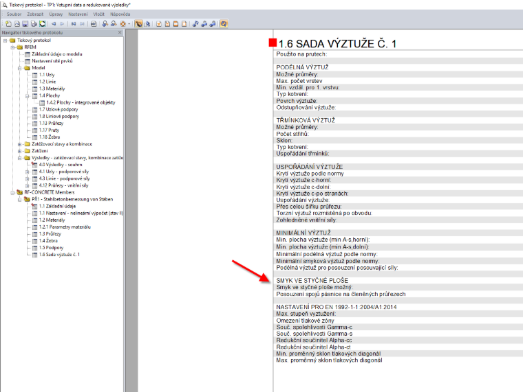 smykové napětí ve styčné ploše