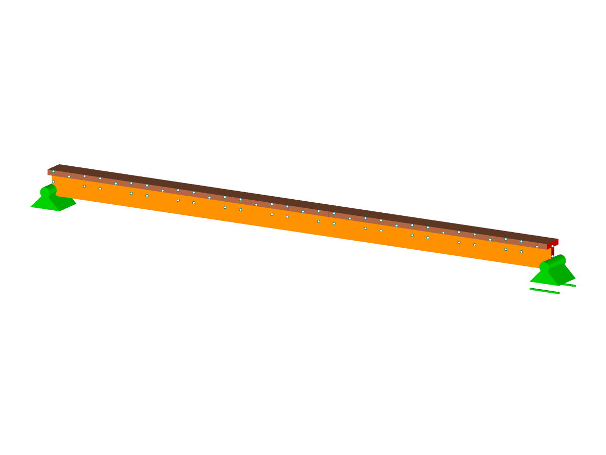 Poddajně spojený hybridní nosník jako prutový model