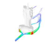 Hotel Grand Lisboa v programu RWIND Simulation, Streamlines