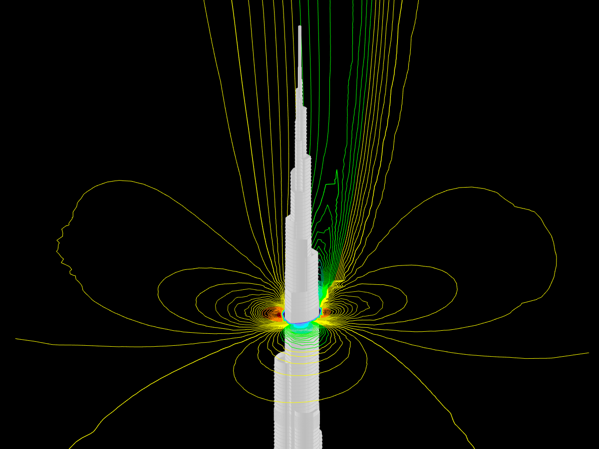 Burj Khalifa, Rendering Isolines
