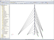3D model stožáru pro měření větru v programu RFEM (© m3-ZT GmbH)